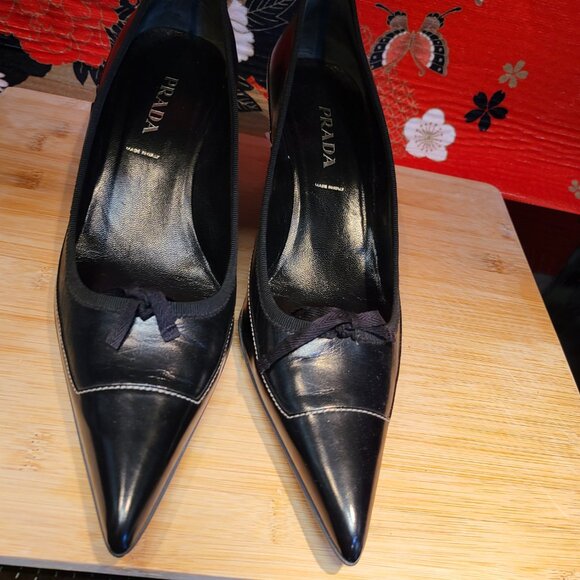 PRADA Point toe Kitten Heels size 40.5 - Picture 13 of 14